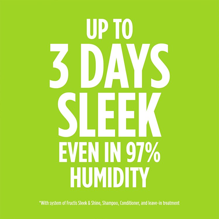 "Up to 3 Days Sleek, Even in 97% Humidity" in white and green.